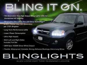 2001-2007 Toyota Sequoia LED DRL Head Light Strips Day Time Running Lamps Set