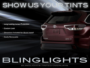 Toyota Highlander Tinted Smoked Taillamps Taillights Overlays Film Protection Toyota Highlander Tinted Smoked Taillamps Taillights Overlays Film Protection