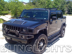 2002 2003 2004 2005 2006 2007 2008 2009 Hummer H2 Tint Protection Film for Smoked Headlamps Overlays
