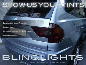 BMW X3 e83 f25 Tinted Tail Light Smoked Lamp Overlays Kit Protection Film BMW X3 e83 f25 Tinted Tail Light Smoked Lamp Overlays Kit Protection Film
