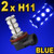 H11 Red White Blue LED Head or Fog Lamp Light Bulbs Set