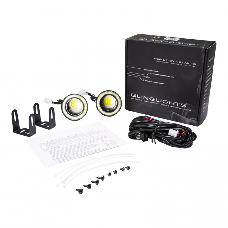 2.5" Blue or White Halo Angel Eye LED Fog Lights Kit