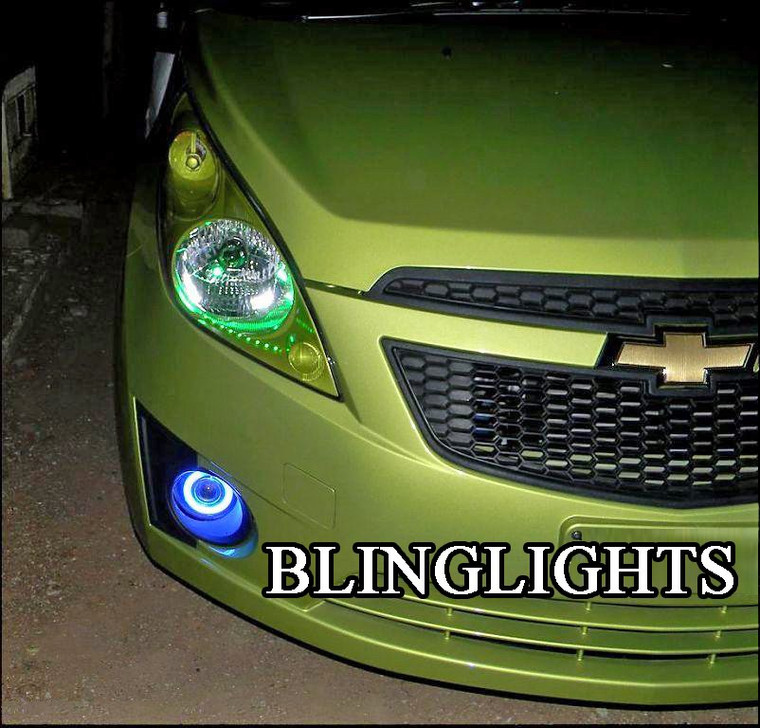 White Halo Fog Lights Lamps Kit for 2010 2011 2012 Chevrolet Beat
