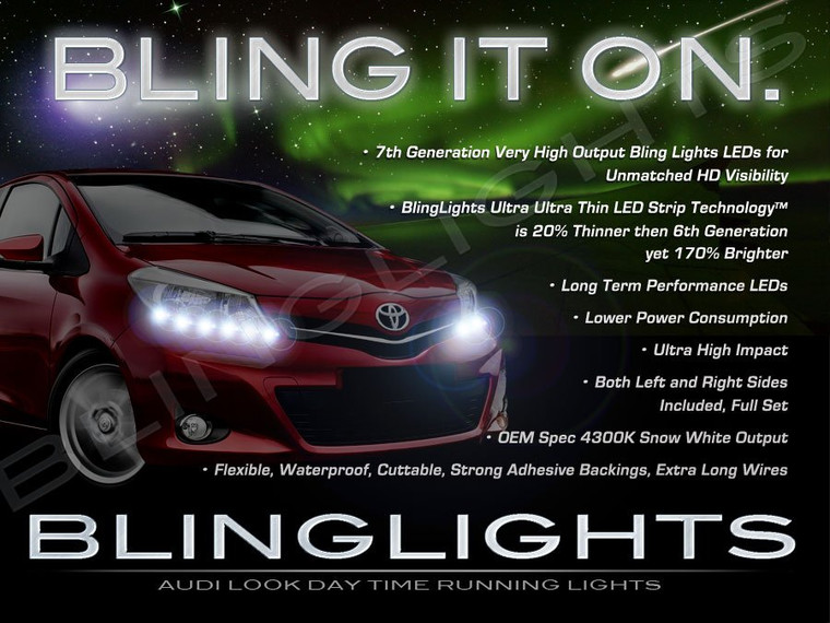 Toyota Vitz LED DRL Light Strips for Headlamps Headlights Day Time Running Lamps