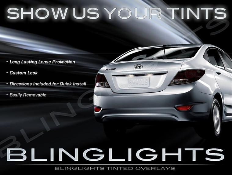 2012 2013 2014 Hyundai Solaris Tinted Smoked Protection Overlays Film for Taillamps Taillights