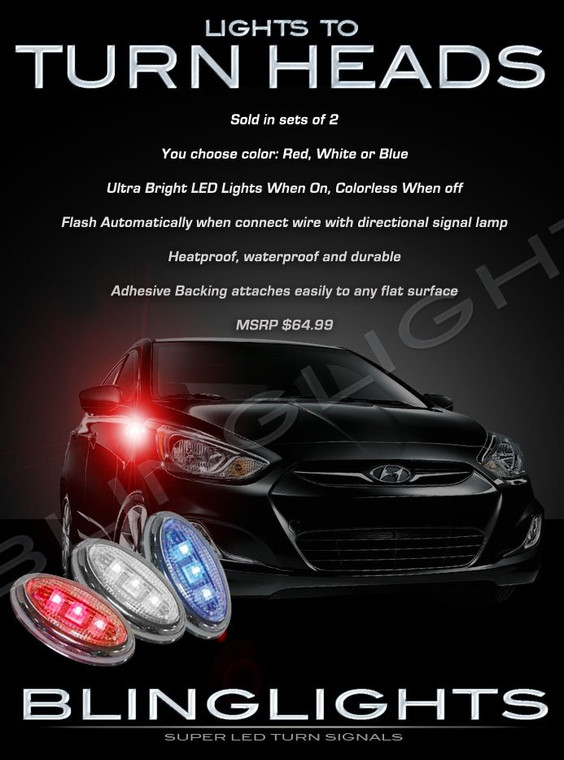 Hyundai Verna LED Side Marker Turnsignal Lights Lamps Turn Signal Signalers Markers Blinkers