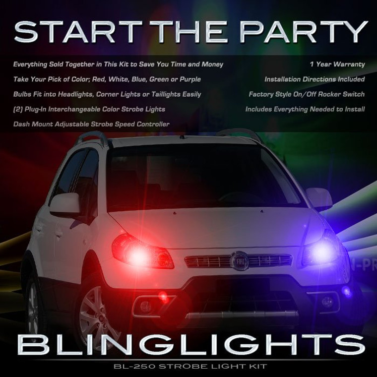 Fiat Sedici Police Strobes Pursuit Lights for Headlamps Headlights Head Lamps Strobe Light Kit