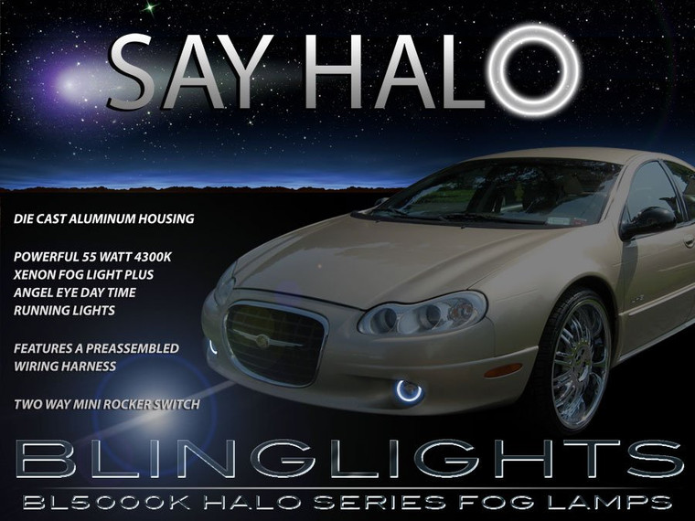 1999 2000 2001 Chrysler LHS Halo Foglamps Angel Eye Foglights Driving Fog Lamps Eyes Lights Kit