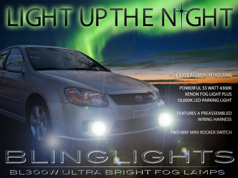 2007 2008 2009 KIA Spectra5 Hatchback Xenon Foglamps Foglights Driving Fog Lamps Lights Kit