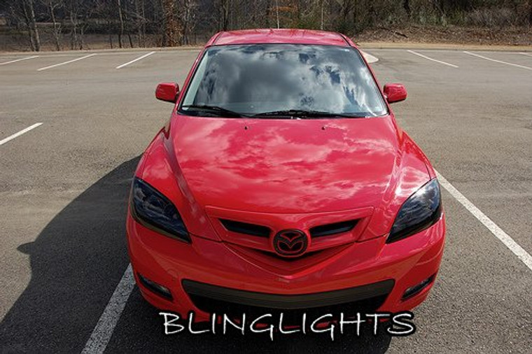 Mazda3 Mazda 3 Smoked Headlamps Headlights Head Lamps Lights Tinted Protection Overlays Tint Film