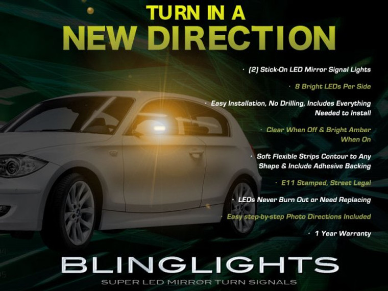BMW 1 Series E81 E82 E87 E88 F20 Mirrors LED Turnsignals Turn Signals Signalers Lights Mirror Lamps
