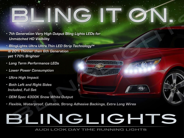 Chevy Malibu LED DRL Head Light Strips Day Time Running Lamps Kit