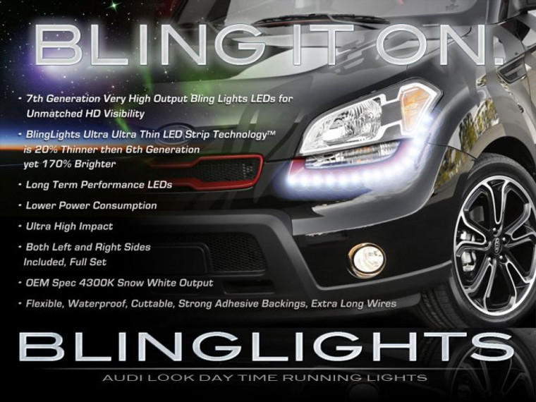 Kia Soul LED DRL Head Lamp Light Strips Kit Day Time Running Kit