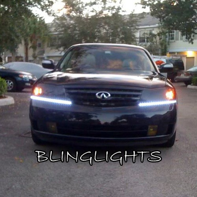 2003 2004 Infiniti M45 LED DRL Light Strips Headlamps Headlights Head Lamps Day Time Running Lights