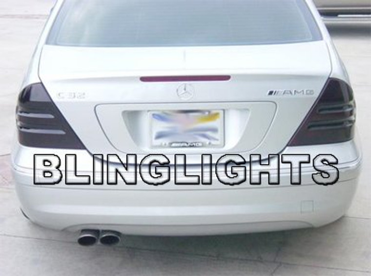 2001 2002 2003 2004 Mercedes-Benz C200 Smoked Taillamps Taillights Tail Lamps Tint Film Overlays