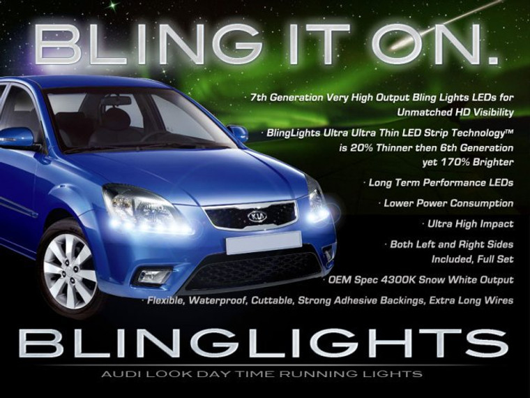 Naza Picanto LED DRL Light Strips for Headlamps Headlights Head Lamps Day Time Running Strip Lights