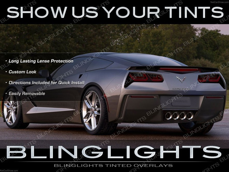 Corvette Tinted Tail Lamp Film Overlays Smoked Lights C4 C5 C6 C7 (all years)