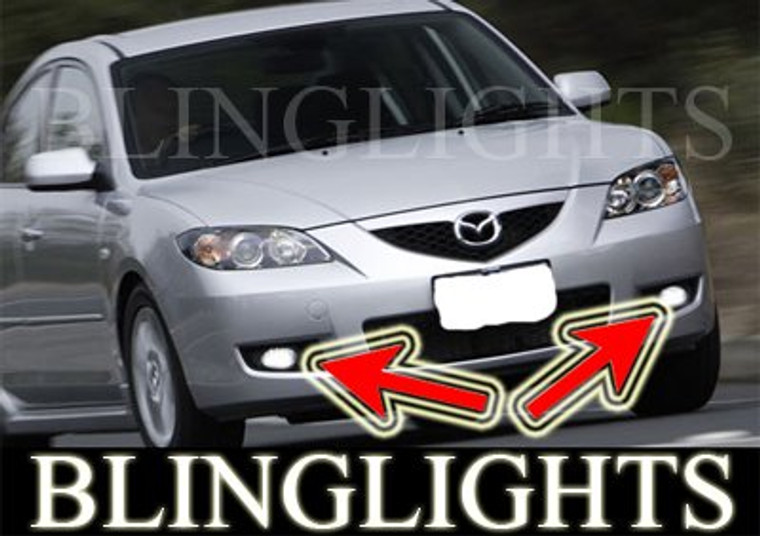 2008 2009 Mazda3 Mazda 3 Maxx Sport BK 2 Xenon Fog Lamps Driving Lights Foglamps Foglights Kit