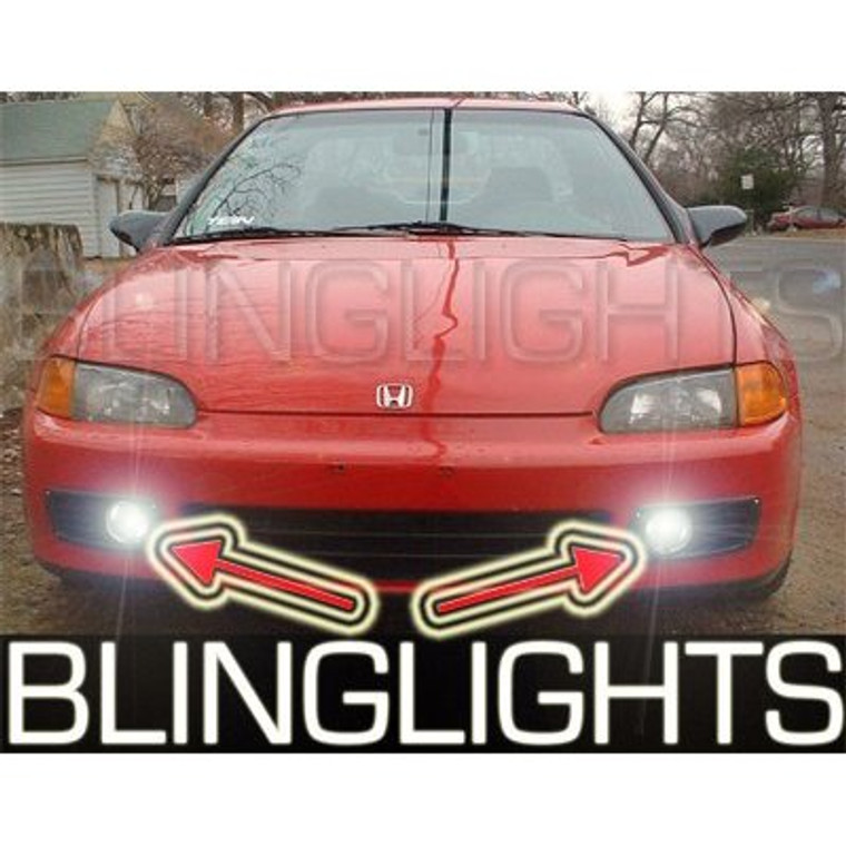 1992 1993 1994 1995 Honda Civic Coupe Sedan Hatch Xenon Fog Lamps Driving Lights Kit EG EH EJ1 EJ2