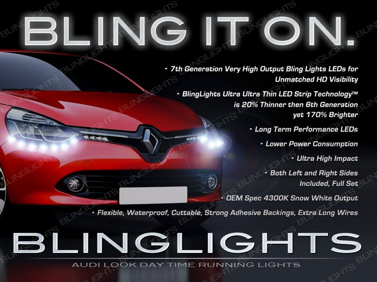 Renault Clio LED DRL Head Light Strips Day Time Running Lamps Kit