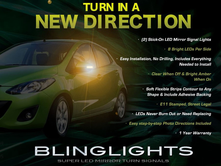 Mazda2 Demio LED Side Mirror Turnsignal Cover Lights