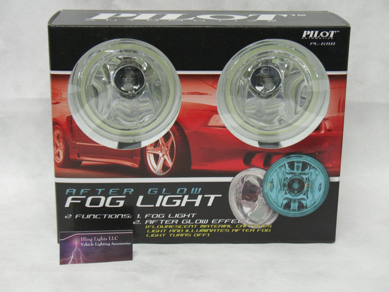 4in Blue Glow Angel Eye Fog Lamps Round Halo Wireless Remote Control Lights Kit