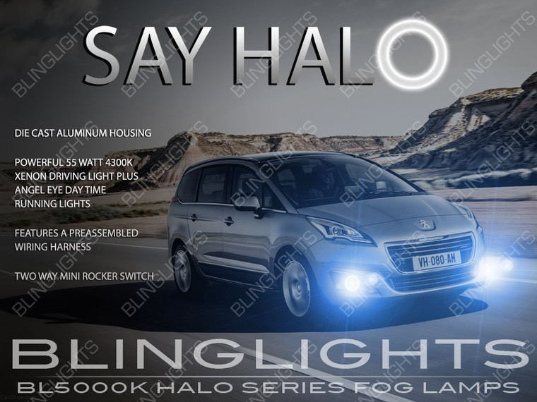 Peugeot 5008 Halo Fog Lamps Driving Lights Kit Angel Eyes