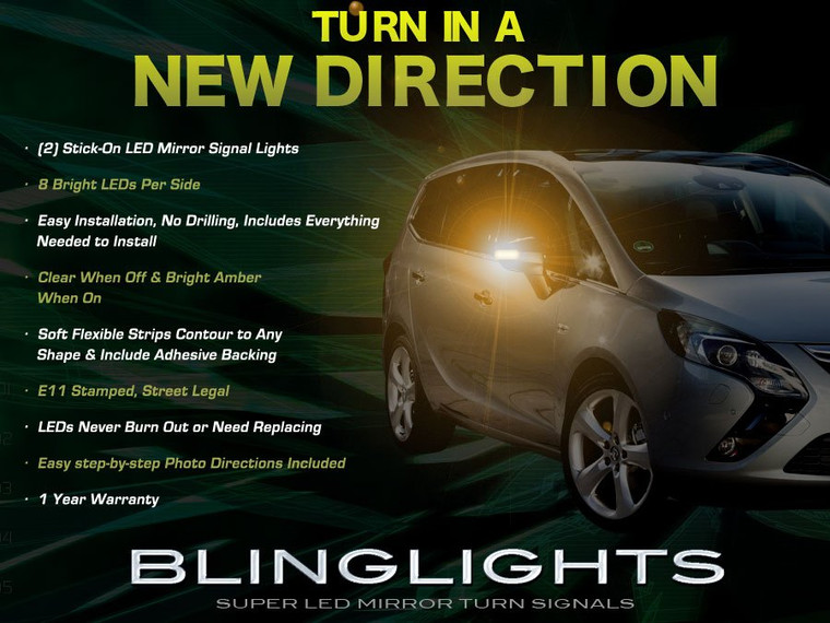 Vauxhall Zafira Tourer LED Side Mirrors Turnsignals Lights Accent Turn Signals Lamps Signalers