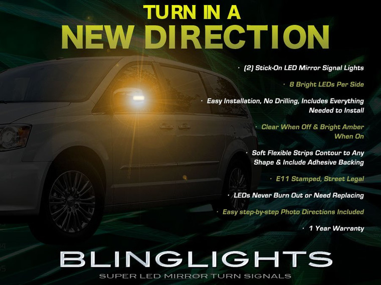 Chrysler Town & and Country Side LED Mirror Turnsignals Turn Signals Mirrors Signalers Lights Lamps