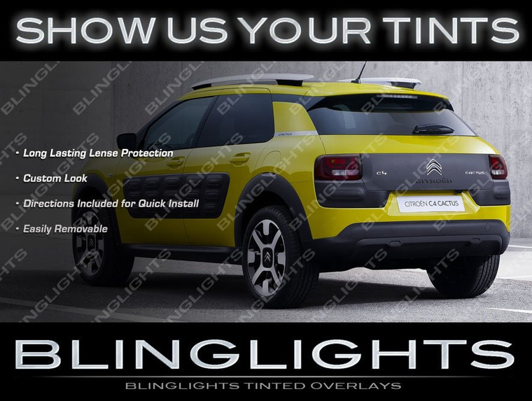 Citroen C4 Cactus Tinted Taillamp Overlays Kit Smoked Citro√´n Taillight Covers Lense Film