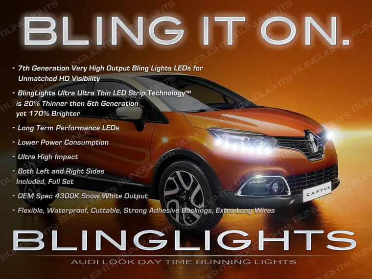 LED DRL Head Light Strips Daytime Running Lamps for Renault Captur