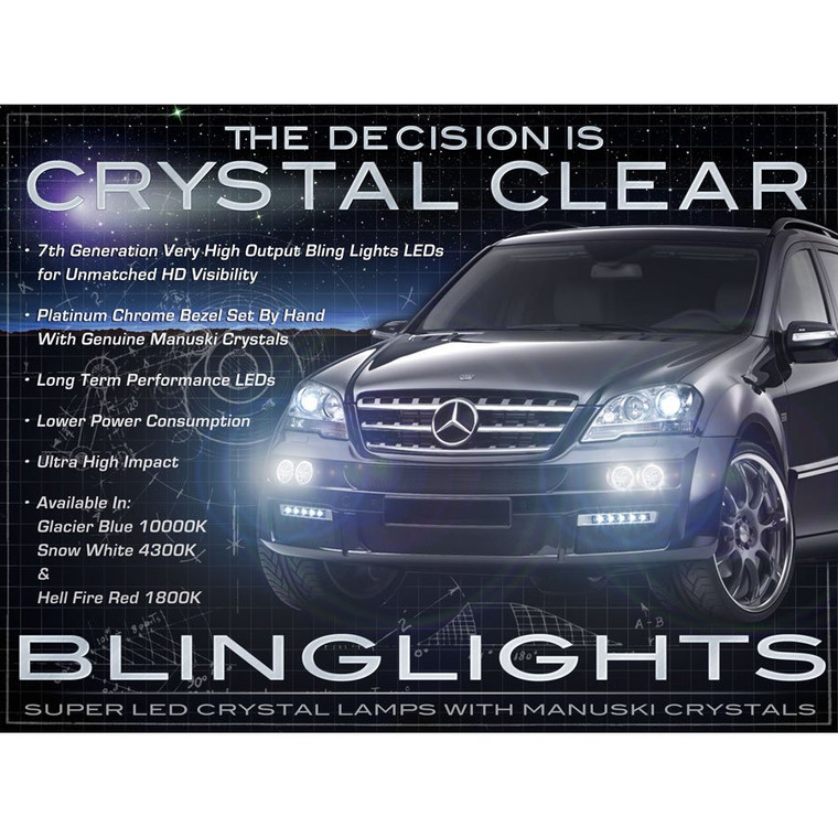 2006 2007 2008 2009 2010 2011 Mercedes-Benz ML LED Fog Lamps Driving Lights w164 Foglamps Kit