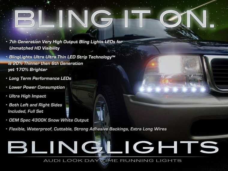 GMC Jimmy LED DRL Strips Headlamps Headlights Head Lamps Lights 1995 1996 1997 1998 1999 2000 2001