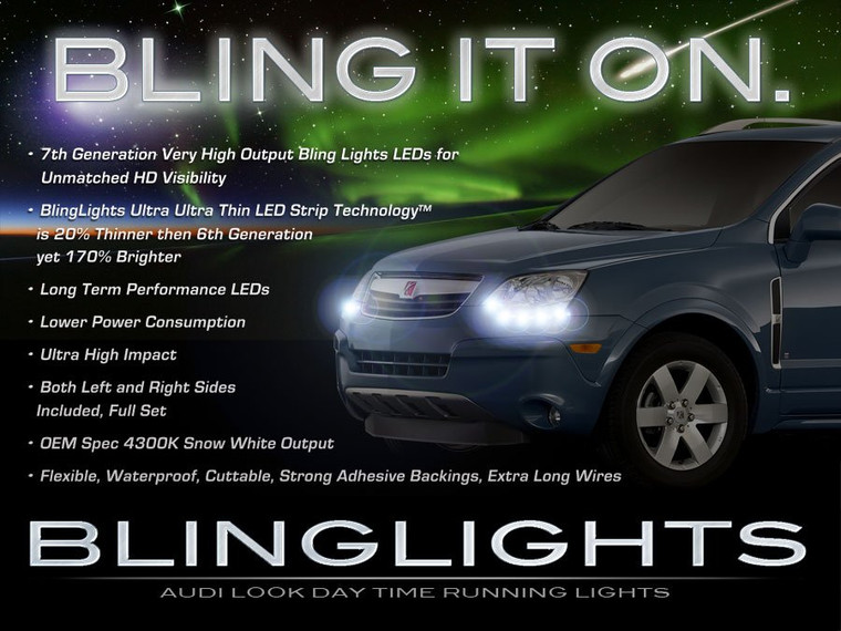 Holden Captiva LED DRL Light Strips Headlamps Headlights Head Lamps Day Time Running Strip Lights