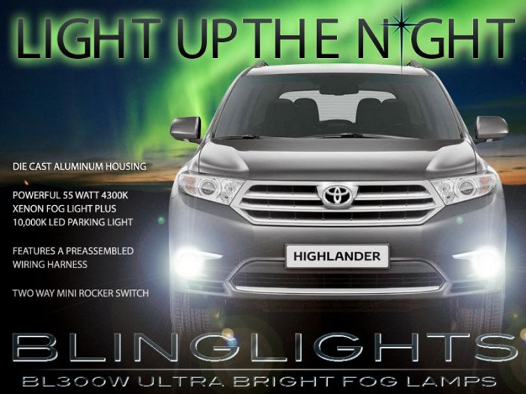 2011 2012 2013 Toyota Highlander Fog Lamps Bumper Lights