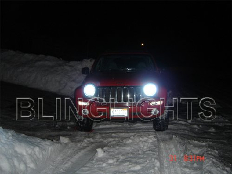 2002 2003 2004 2005 2006 2007 Jeep Liberty KJ Bright White Light Bulbs Headlamps Headlights Upgrade