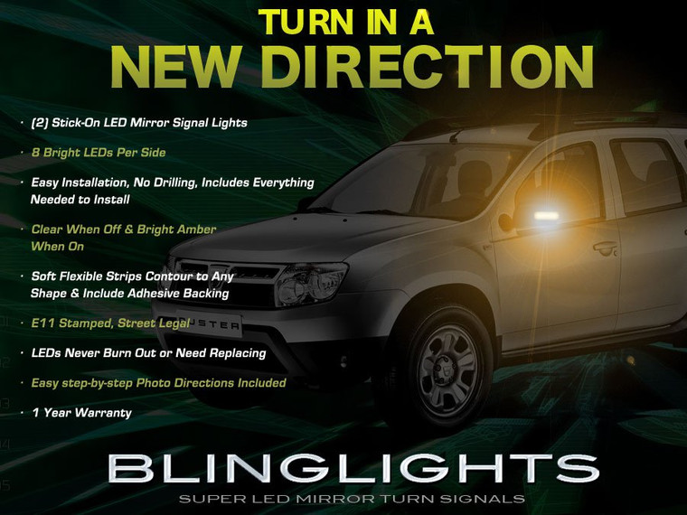 Dacia Duster LED Mirror Turn Signal Light Set Side Blinker Lamp Kit