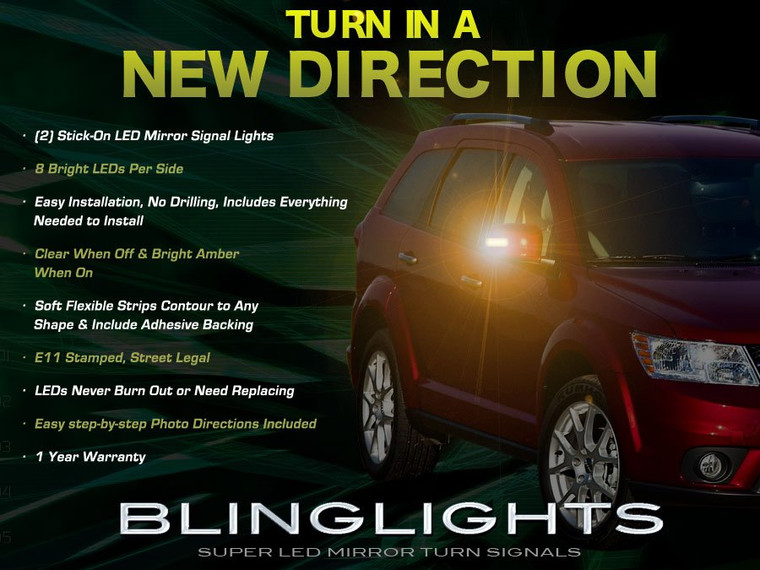 Dodge Journey Side LED Mirror Light Turnsignal Lamp Kit Set