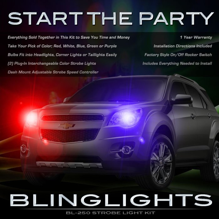 Chevrolet Chevy Equinox Police Strobes for Headlamps Headlights Head Lamps Lights Strobe Light Kit