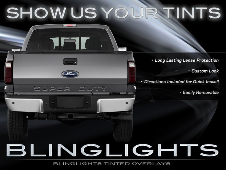 Ford Super Duty F350 Tinted Tail Light Lamp Overlay Kit F-350 Smoked Film Protection