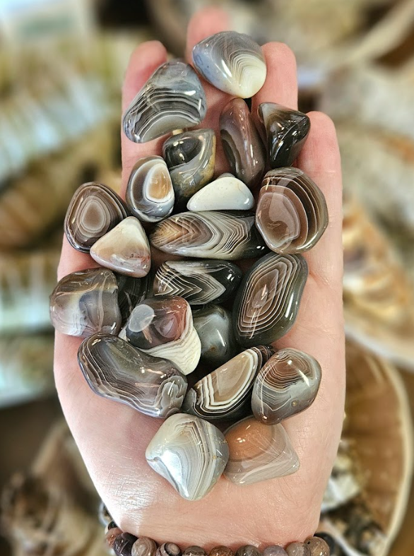 Pink Botswana Banded Agate Tumble Stone
