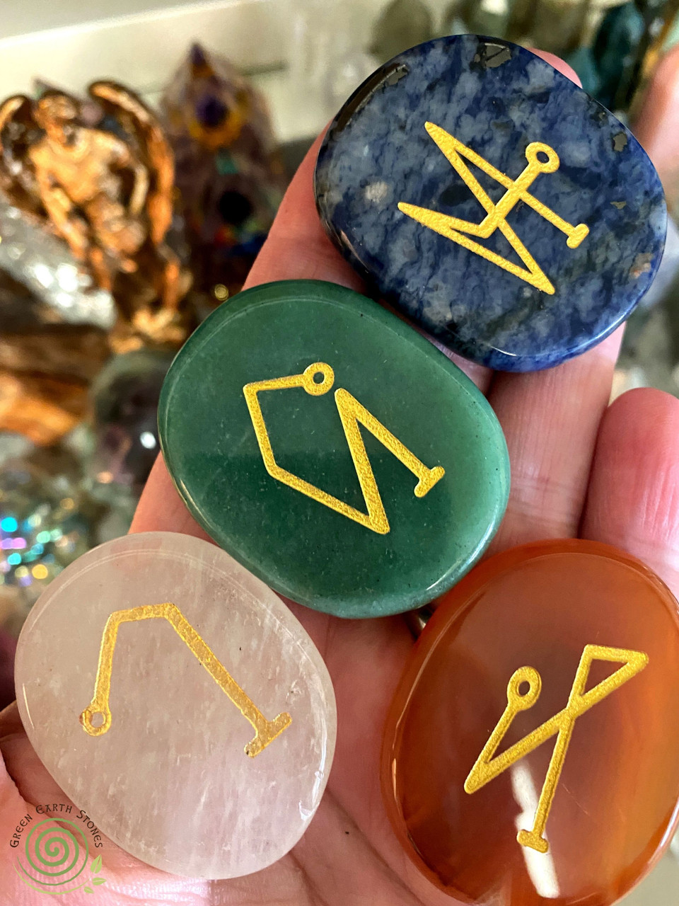 Archangel Stones | Engraved Stone Set | Green Earth Stones