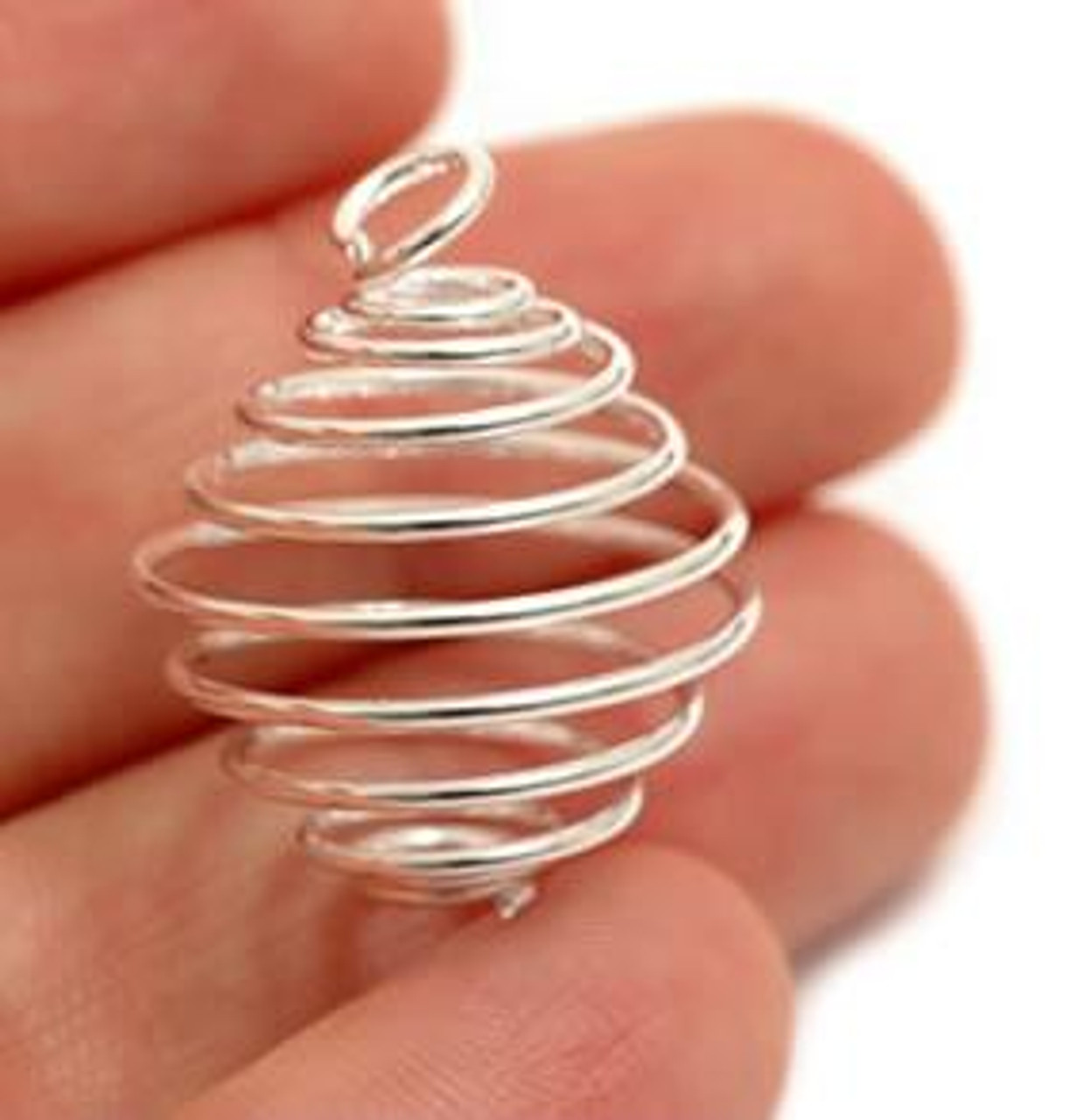 100pcs Spiral Bead Cages Pendants, Crystal Holder For Stones With Small  Hoop Silver Plated, Necklace Cage Pendant Charm For Jewelry Making, DIY  Crafting Findings (9mm,15mm,20mm,25mm)