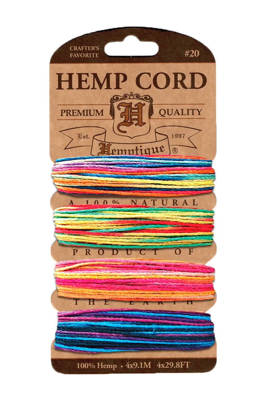 Hemptique Hemp Cord Card Set VRIEGTED HC20VAR3 (1mm)