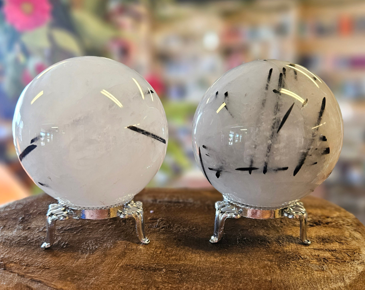 Tourmalinated Quartz Sphere