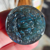 Lion Carving, Labradorite, One