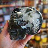Moss Agate Skull Carving #2