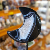 Black Agate Moon Carving, #BAM1