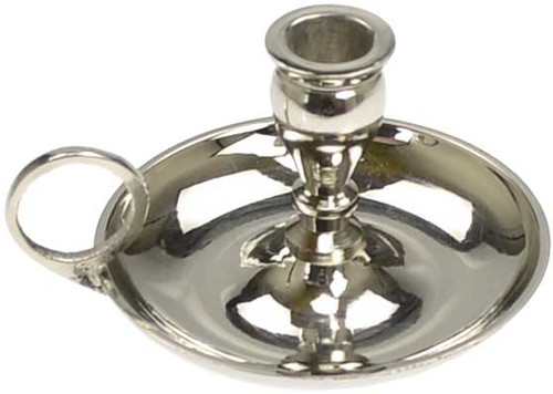 Chamberstick Taper Candle Holder Nickel