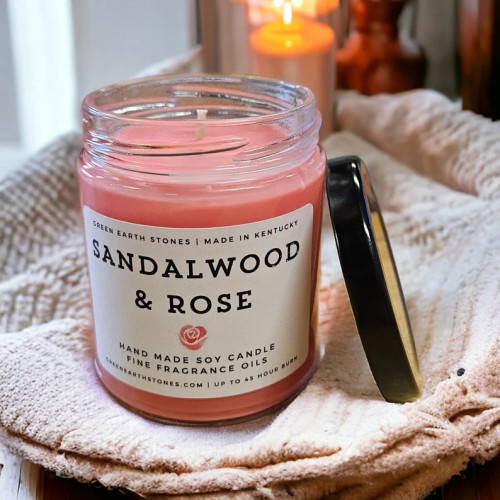 Sandalwood Rose 8oz Soy Candle 